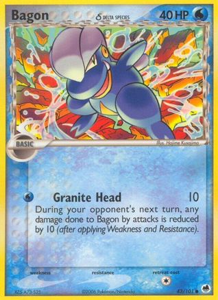 Bagon (Delta Species) 043  - Reverse Holofoil Dragon Frontiers - Common