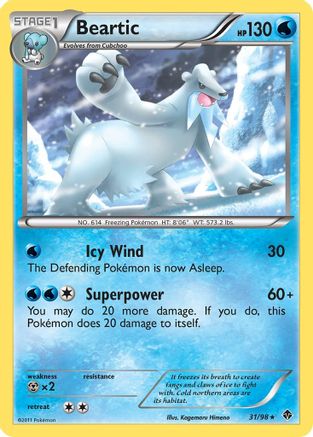 Beartic (31)  - Reverse Holofoil Emerging Powers - Rare