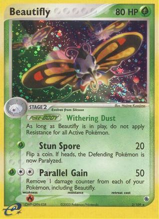 Beautifly 002  - Reverse Holofoil Ruby and Sapphire - Holo Rare