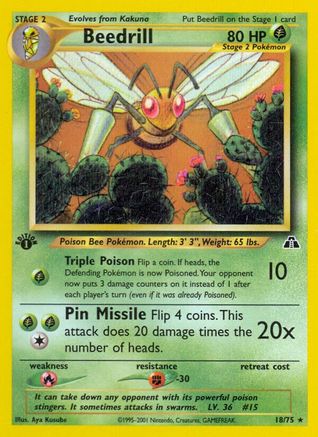 Beedrill 018  - 1st Edition Neo Discovery - Rare