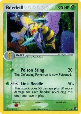 Beedrill 001  - Reverse Holofoil FireRed & LeafGreen - Holo Rare