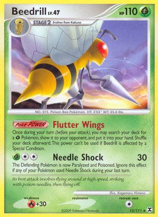 Beedrill  - Reverse Holofoil Rising Rivals - Rare