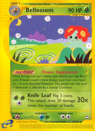Bellossom  - Reverse Holofoil Aquapolis - Rare