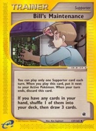 Bill's Maintenance 137  - Reverse Holofoil Expedition - Uncommon