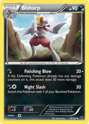 Bisharp (76)  - Reverse Holofoil Noble Victories - Uncommon