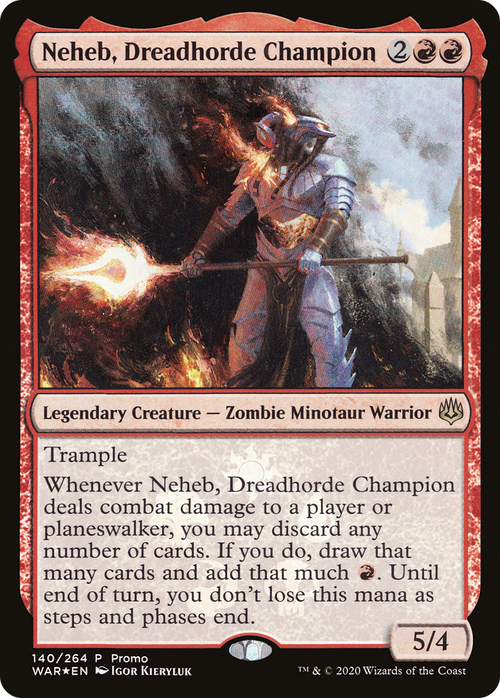 Neheb, Dreadhorde Champion (MEDIA-140★) - War of the Spark Promos Foil