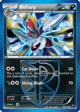 Bisharp (Team Plasma) (74)  - Reverse Holofoil Plasma Freeze - Uncommon