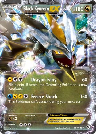 Black Kyurem EX 101  - Holofoil Boundaries Crossed - Ultra Rare