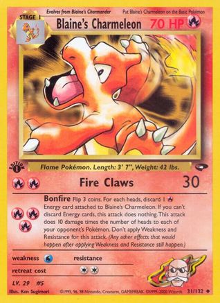 Blaine's Charmeleon 031  - 1st Edition Gym Challenge - Uncommon