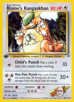 Blaine's Kangaskhan 036  - 1st Edition Gym Heroes - Uncommon