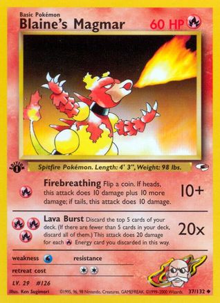 Blaine's Magmar 037  - 1st Edition Gym Heroes - Uncommon
