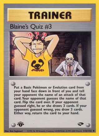Blaine's Quiz #3 112  - 1st Edition Gym Challenge - Uncommon