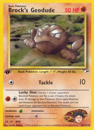 Brock's Geodude (38) (38) 038  - 1st Edition Gym Heroes - Uncommon