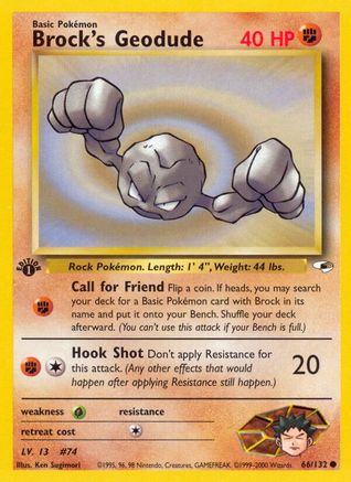 Brock's Geodude (66) (66) 066  - 1st Edition Gym Heroes - Common