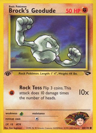 Brock's Geodude 068  - 1st Edition Gym Challenge - Common