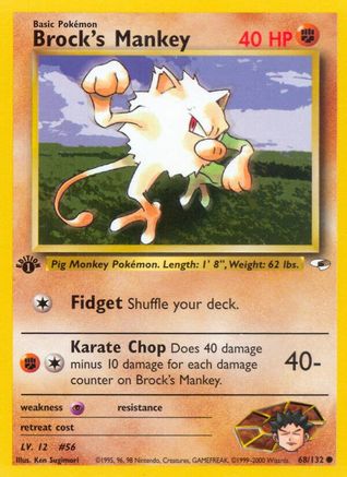 Brock's Mankey (68) (68) 068  - 1st Edition Gym Heroes - Common