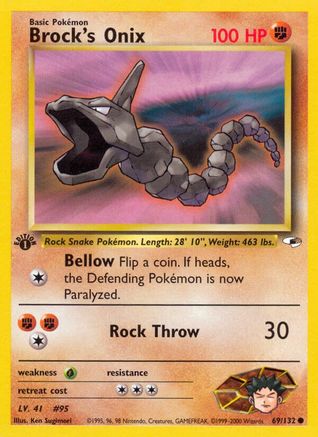 Brock's Onix (69) (69) 069  - 1st Edition Gym Heroes - Common
