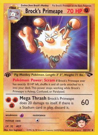 Brock's Primeape 035  - 1st Edition Gym Challenge - Uncommon