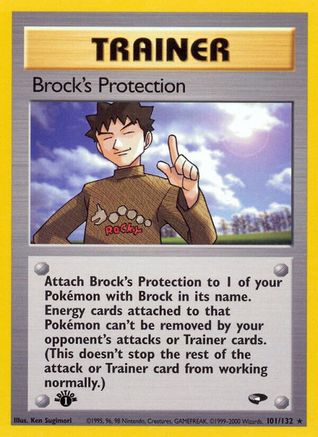Brock's Protection 101  - 1st Edition Gym Challenge - Rare