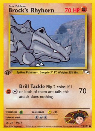 Brock's Rhyhorn (70) (70) 070  - 1st Edition Gym Heroes - Common