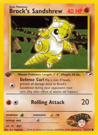 Brock's Sandshrew (71) (71) 071  - 1st Edition Gym Heroes - Common