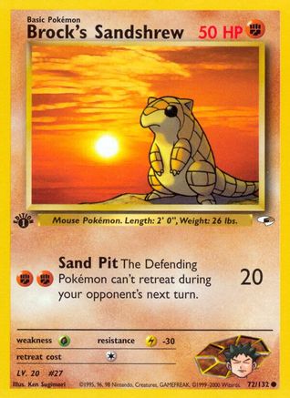 Brock's Sandshrew (72) (72) 072  - 1st Edition Gym Heroes - Common