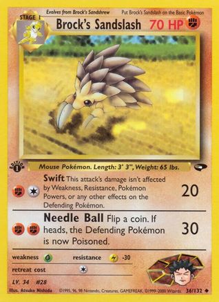 Brock's Sandslash 036  - 1st Edition Gym Challenge - Uncommon