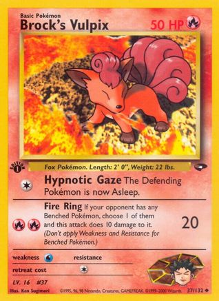 Brock's Vulpix 037  - 1st Edition Gym Challenge - Uncommon