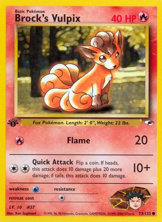 Brock's Vulpix 073  - 1st Edition Gym Heroes - Common