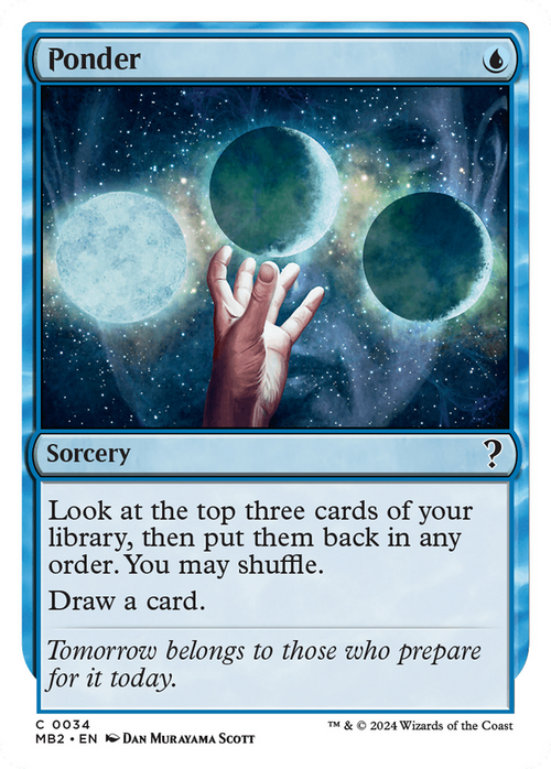 Ponder (White Border) (MB2-034) - Mystery Booster 2