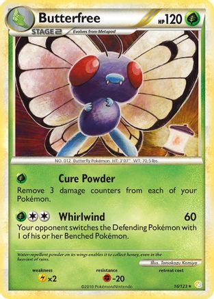Butterfree 016  - Reverse Holofoil HeartGold SoulSilver - Rare