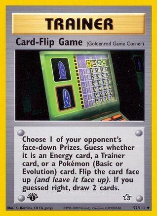 Card-Flip Game (Goldenrod Game Corner) 092  - 1st Edition Neo Genesis - Uncommon