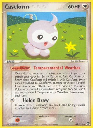 Castform 034  - Reverse Holofoil Delta Species - Uncommon