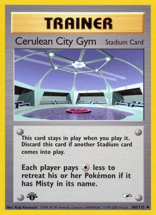 Cerulean City Gym 108  - 1st Edition Gym Heroes - Uncommon