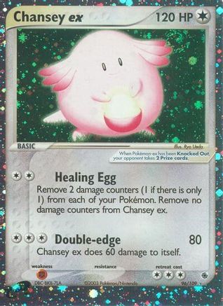 Chansey ex/109  - Holofoil Ruby and Sapphire - Ultra Rare