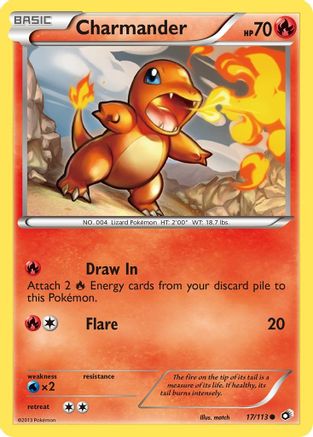 Charmander 017  - Reverse Holofoil Legendary Treasures - Common