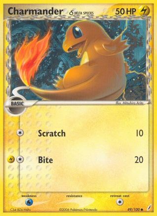 Charmander (Delta Species) 049  - Reverse Holofoil Crystal Guardians - Common