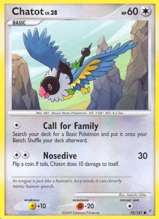 Chatot  - Reverse Holofoil Supreme Victors - Common