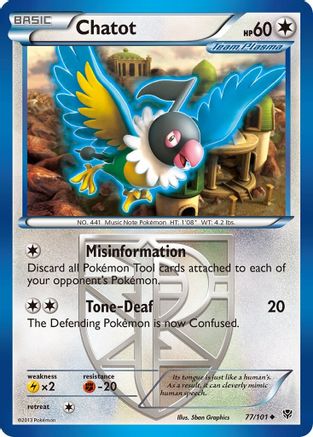 Chatot (Team Plasma)  Plasma Blast - Uncommon