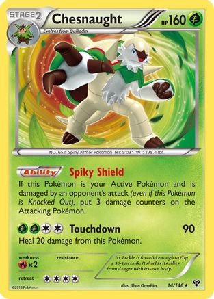 Chesnaught 014/146  - Reverse Holofoil XY Base Set - Holo Rare