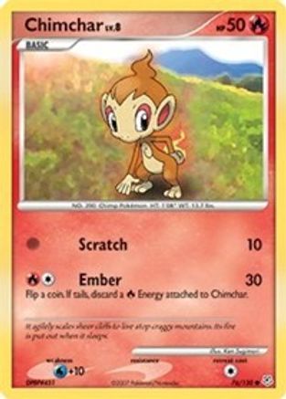 Chimchar 076  - Reverse Holofoil Diamond and Pearl - Common