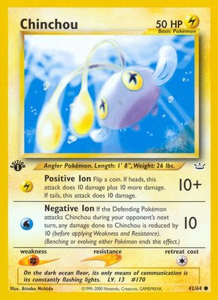 Chinchou 042  - 1st Edition Neo Revelation - Common