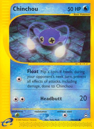 Chinchou (70)  - Reverse Holofoil Aquapolis - Common