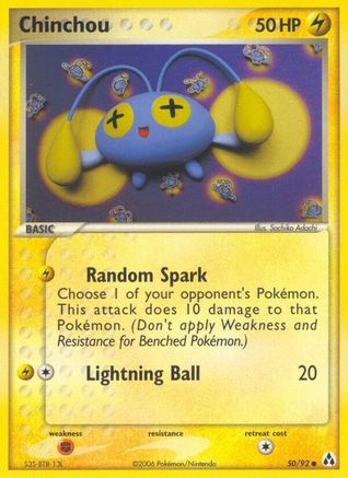Chinchou 050  - Reverse Holofoil Legend Maker - Common