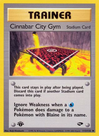 Cinnabar City Gym 113  - 1st Edition Gym Challenge - Uncommon
