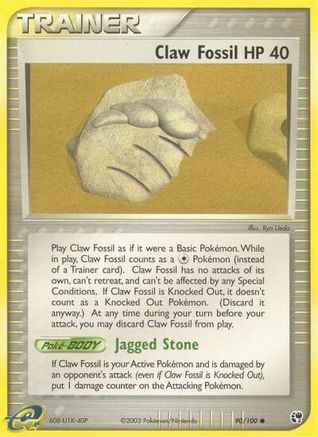 Claw Fossil  - Reverse Holofoil Sandstorm - Common