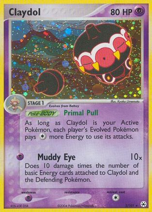 Claydol - 2/101/101  - Reverse Holofoil Hidden Legends - Holo Rare