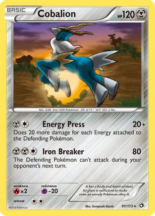 Cobalion  - Reverse Holofoil Legendary Treasures - Holo Rare
