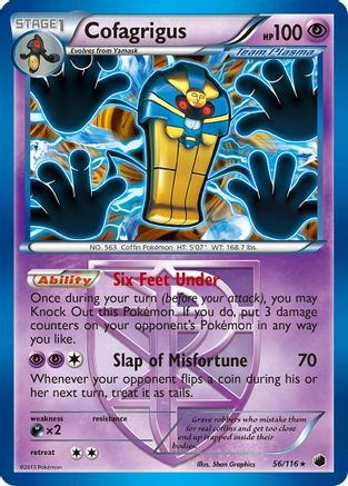 Cofagrigus (Team Plasma) (56) (Team Plasma)  056/116  - Reverse Holofoil Plasma Freeze - Holo Rare