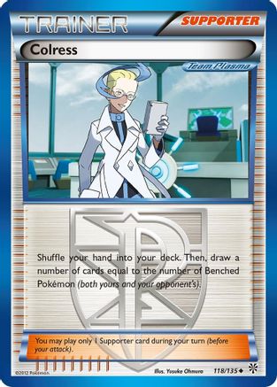 Colress (Team Plasma) 118  - Reverse Holofoil Plasma Storm - Uncommon